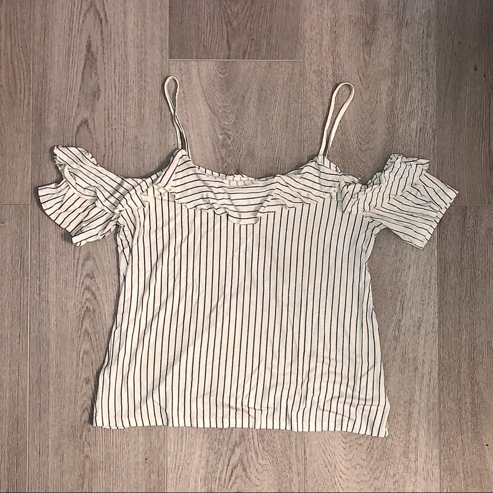 AEO | Striped Cold Shoulder Top